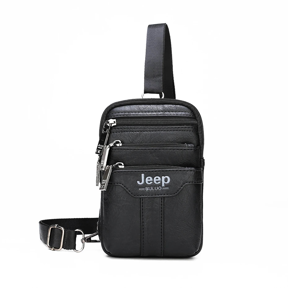 JEEP BULUO erkekler omuz askılı postacı çantaları küçük çok fonksiyonlu Sling göğüs çantası bacaklar bel çantası adam için yeni moda rahat Crossbody