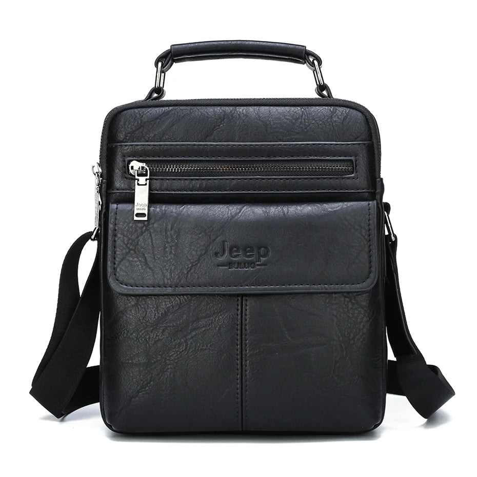 JEEP BULUO Men's Crossbody Shoulder Bags Split Leather Handbag Fashion Business Man Messenger Bag High Quality Tote Hot