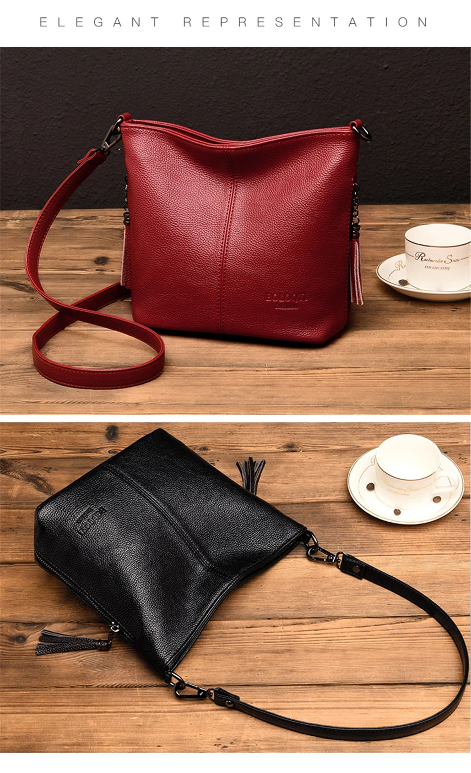 High Quality Soft Leather Purse Fashion Women Shoulder Messenger Bag Trend 2024 Designer Tassel Bag Luxury Ladies Handbag Sac