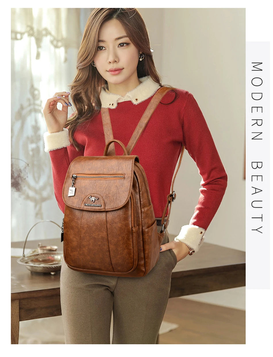 5 Color Women Soft Leather Backpacks Vintage Female Shoulder Bags Sac a Dos Casual Travel Ladies Bagpack Mochilas School Bags