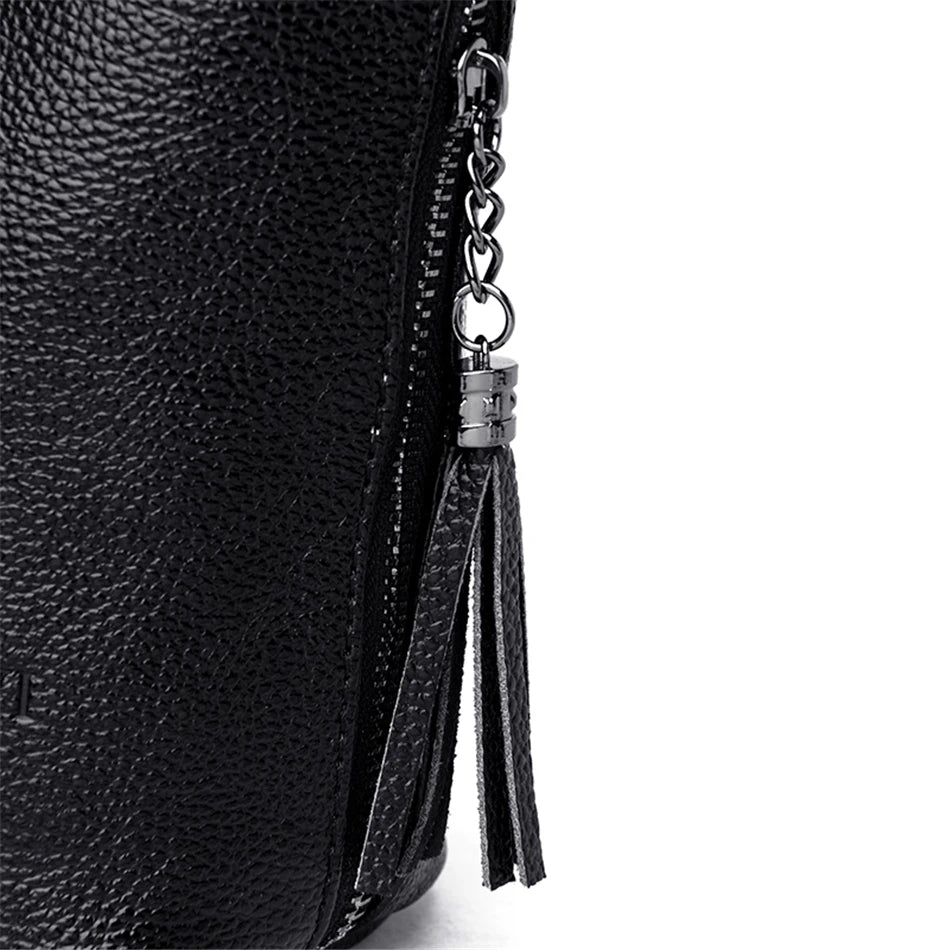 High Quality Soft Leather Purse Fashion Women Shoulder Messenger Bag Trend 2024 Designer Tassel Bag Luxury Ladies Handbag Sac