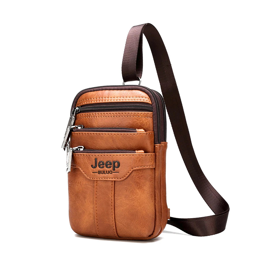 JEEP BULUO erkekler omuz askılı postacı çantaları küçük çok fonksiyonlu Sling göğüs çantası bacaklar bel çantası adam için yeni moda rahat Crossbody