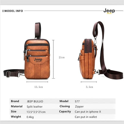 JEEP BULUO erkekler omuz askılı postacı çantaları küçük çok fonksiyonlu Sling göğüs çantası bacaklar bel çantası adam için yeni moda rahat Crossbody