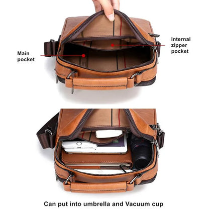 JEEP BULUO Men's Crossbody Shoulder Bags Split Leather Handbag Fashion Business Man Messenger Bag High Quality Tote Hot