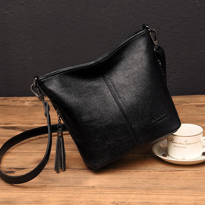 High Quality Soft Leather Purse Fashion Women Shoulder Messenger Bag Trend 2024 Designer Tassel Bag Luxury Ladies Handbag Sac