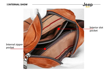 JEEP BULUO Lüks Marka Erkek Crossbody postacı çantası Iş Rahat Çanta Erkek Spliter Deri omuzdan askili çanta Büyük Kapasiteli