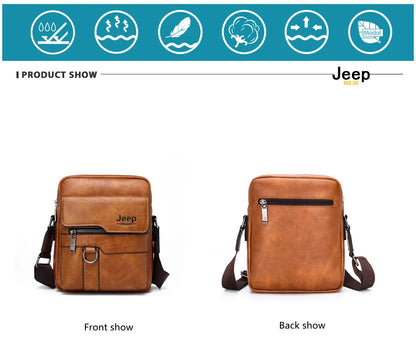 JEEP BULUO Lüks Marka Erkek Crossbody postacı çantası Iş Rahat Çanta Erkek Spliter Deri omuzdan askili çanta Büyük Kapasiteli