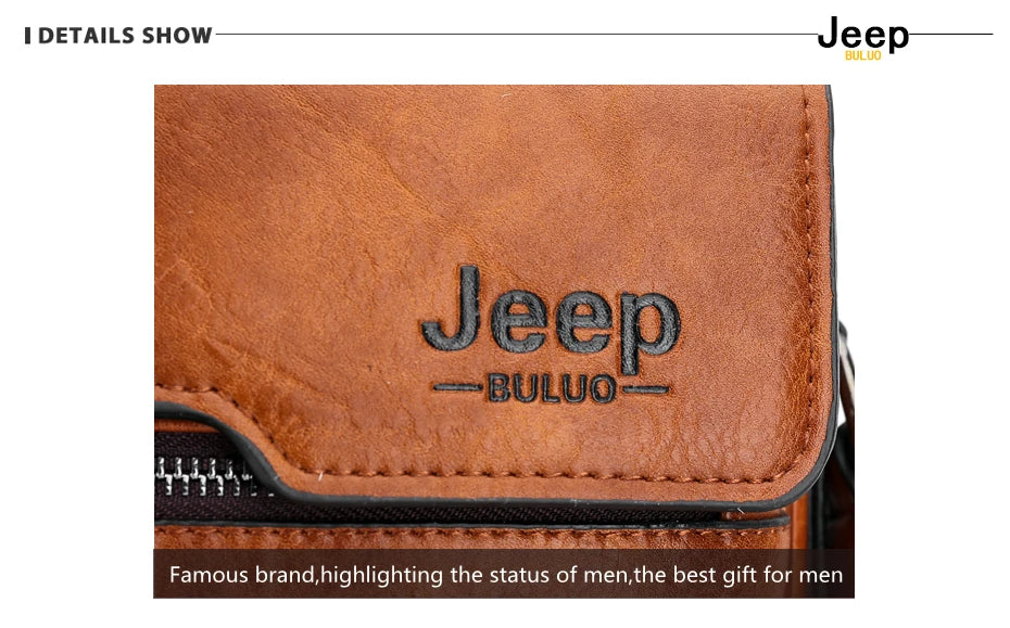 JEEP BULUO Lüks Marka Erkek Crossbody postacı çantası Iş Rahat Çanta Erkek Spliter Deri omuzdan askili çanta Büyük Kapasiteli