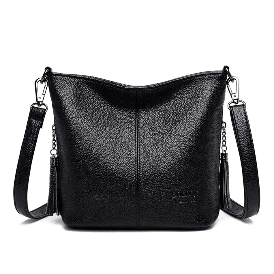 High Quality Soft Leather Purse Fashion Women Shoulder Messenger Bag Trend 2024 Designer Tassel Bag Luxury Ladies Handbag Sac