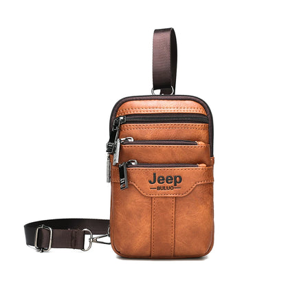 JEEP BULUO erkekler omuz askılı postacı çantaları küçük çok fonksiyonlu Sling göğüs çantası bacaklar bel çantası adam için yeni moda rahat Crossbody