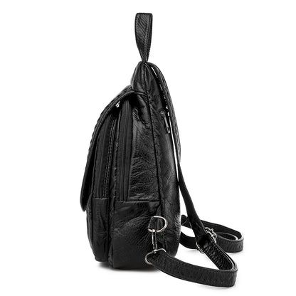 New Ladies Soft Washed Leather Backpack Cute Small Backpack School Bags for Girls Sac a dos Travel Backpack Mochila Feminina