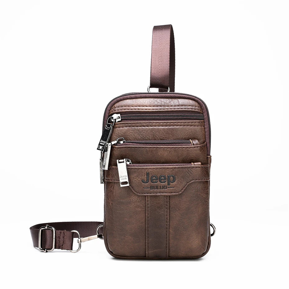 JEEP BULUO erkekler omuz askılı postacı çantaları küçük çok fonksiyonlu Sling göğüs çantası bacaklar bel çantası adam için yeni moda rahat Crossbody