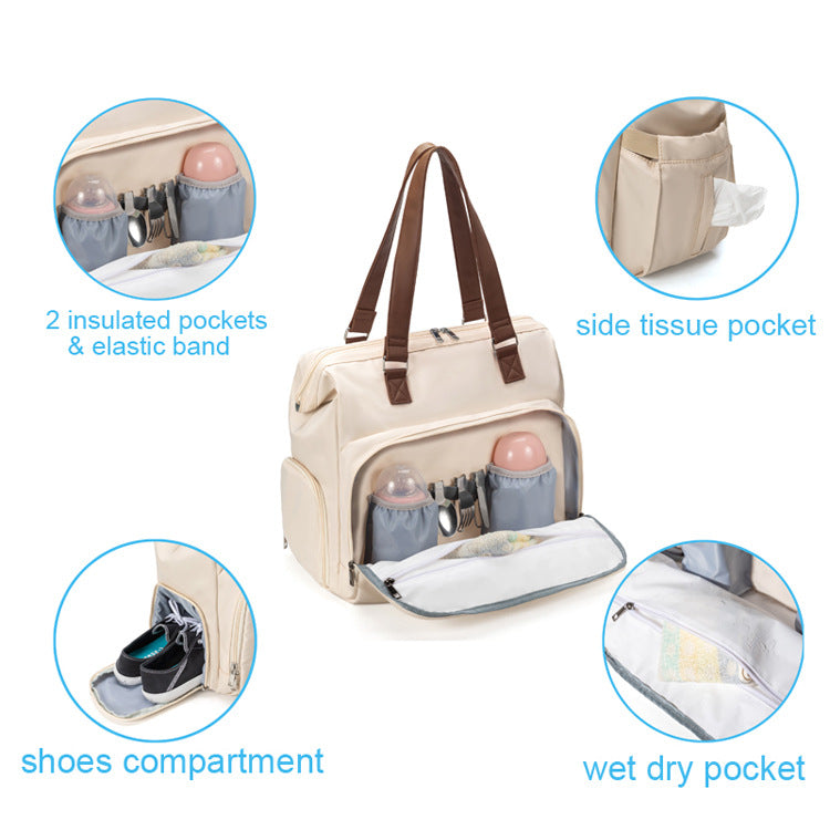 Mommy Bag High-capacity Handheld One Shoulder Oblique Cross Bag Outgoing Convenient Multi Functional Fashion Mother and Baby Bag