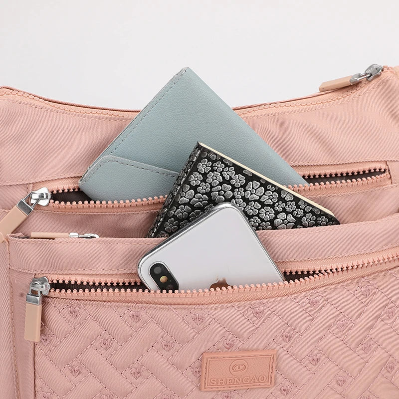 Kadın Omuz Crossbody Çanta Su Geçirmez Düz Renk Siyah Pembe Rahat Çanta Messenger Çanta