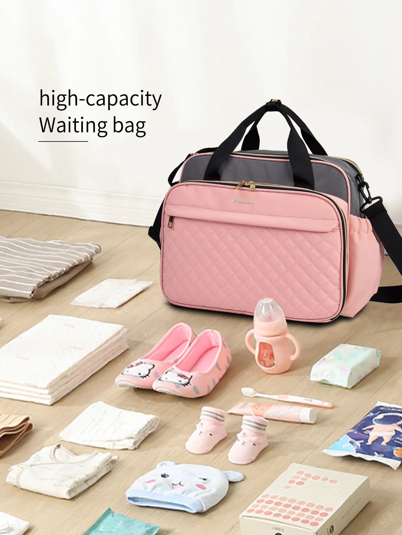 New Style Waterproof Diaper Bag Black Large Capacity Travel Bag Multifunctional Maternity Mother Baby Stroller Bags