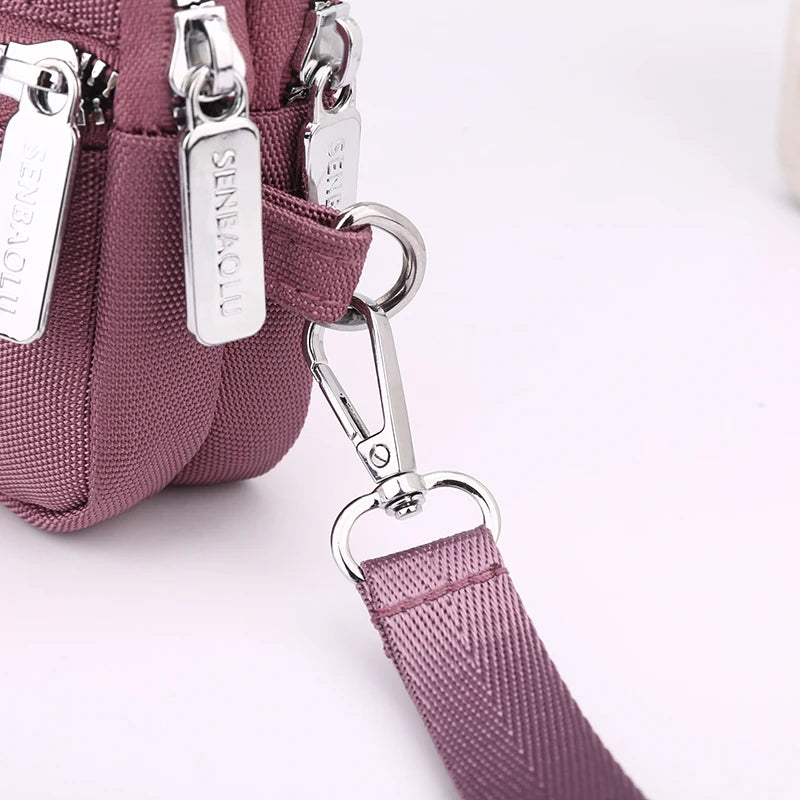 2023 New Fashion Handheld Bag Korean Version Leisure Mom's Bag Nylon Multi Layered Small Square Bag