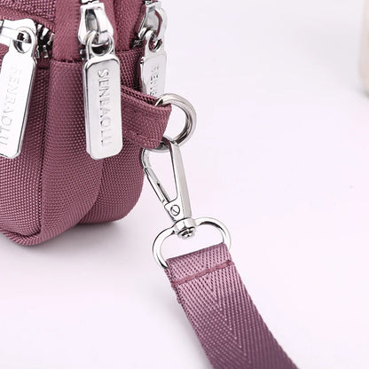 2023 New Fashion Handheld Bag Korean Version Leisure Mom's Bag Nylon Multi Layered Small Square Bag