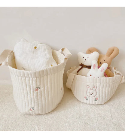 New Diaper Bag Nappy Caddy Baby Items Toy Storage Bag for Newborn Crib Organizer Bedding Cotton Embroidery Mommy Bag Bebe