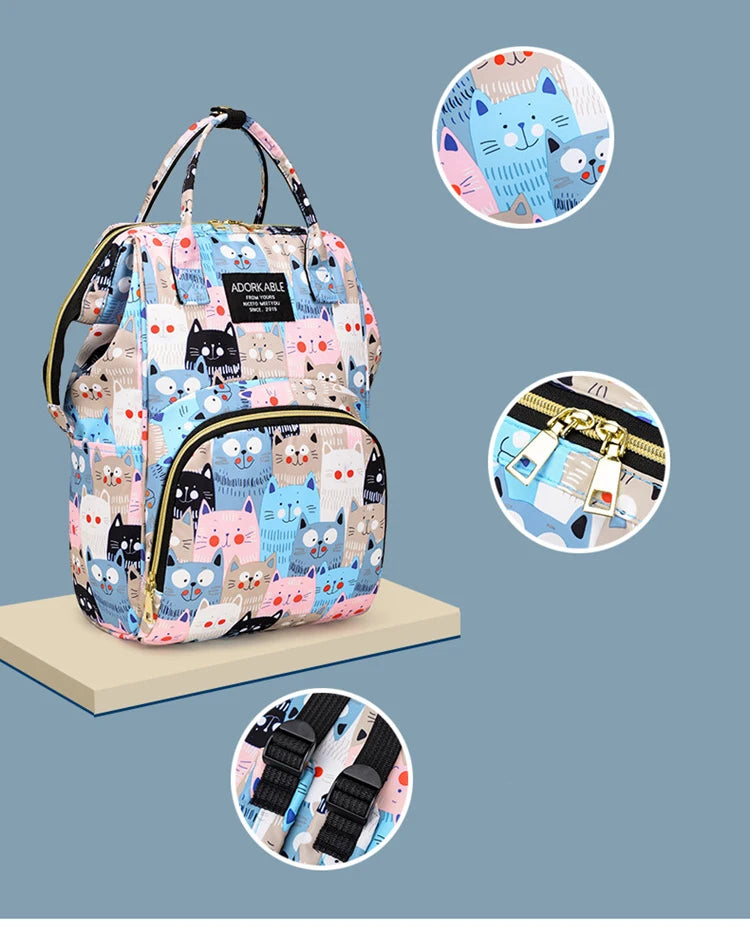 Diaper Bag Backpack Maternity Bag For Baby Fashion Large Capacity Printed Mommy Bag Multifunction Diaper Bags For Mom