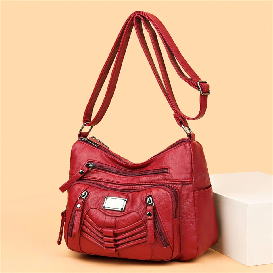 Kadın Vintage Çanta ve Çantalar Retro Tasarım Kadın Omuz Crossbody Çanta Kadınlar için 2023 Yumuşak Pu Deri Seyahat Çantası Kesesi