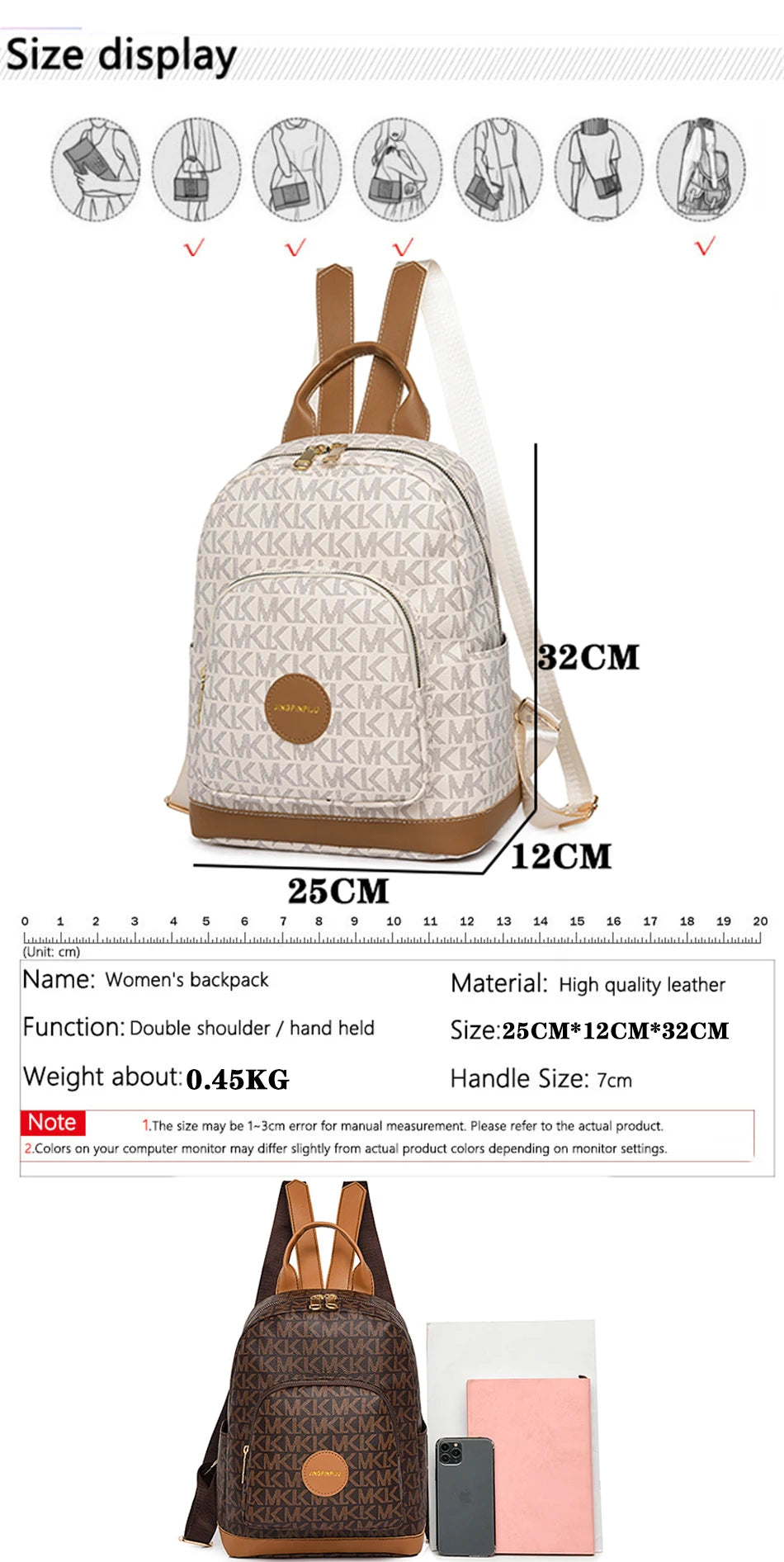 New Famous Women's Retro Print Design Backpack Large Capacity Anti Theft Anti Splash Backpack Premium High Quality PU School Bag