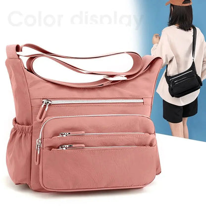 Kadınlar için omuz çantası çanta naylon su geçirmez CrossBody çanta bayan askılı çanta