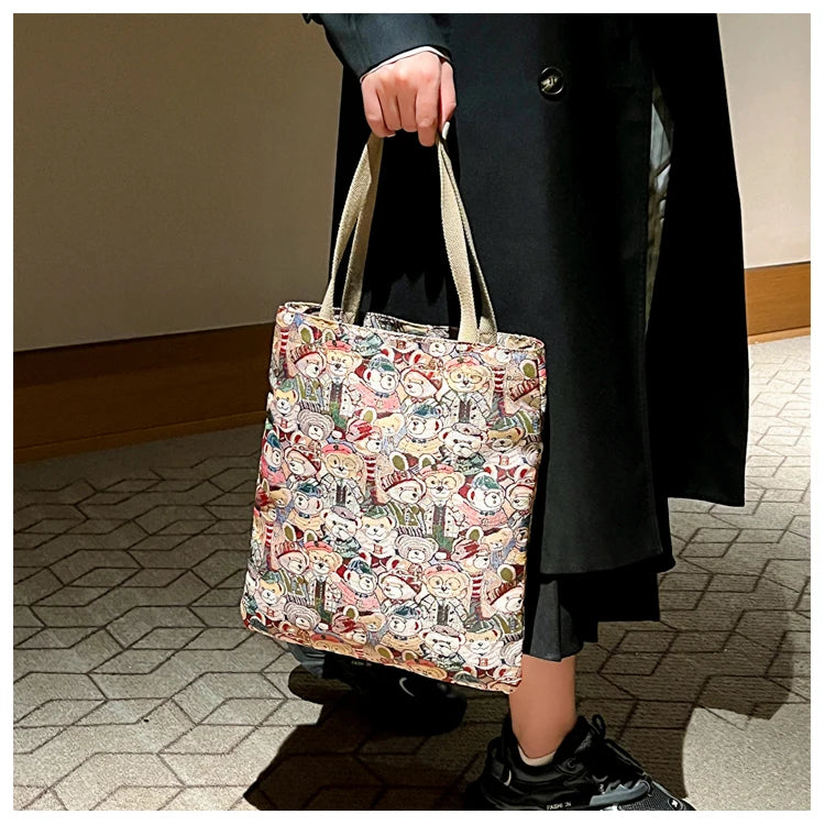 BeiBaoBao Brand Large Capacity Tote Bag For Women HI-Q Travel Handbag For Women Cute Bear Print Women Shoulder Bag Big Bags