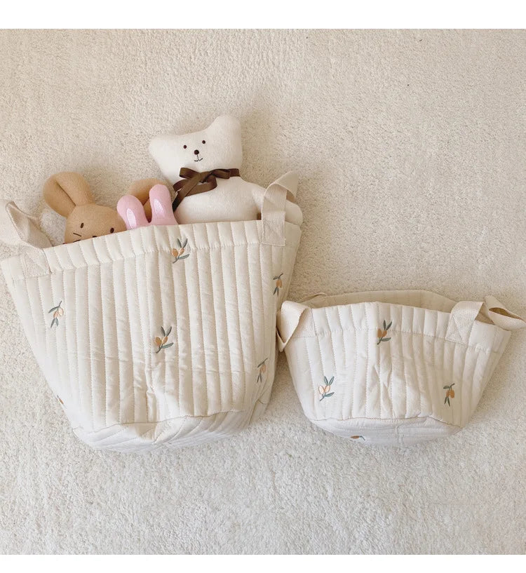 New Diaper Bag Nappy Caddy Baby Items Toy Storage Bag for Newborn Crib Organizer Bedding Cotton Embroidery Mommy Bag Bebe