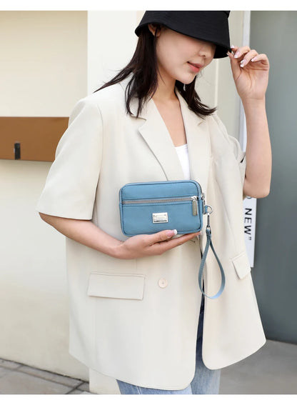 2023 New Fashion Handheld Bag Korean Version Leisure Mom's Bag Nylon Multi Layered Small Square Bag