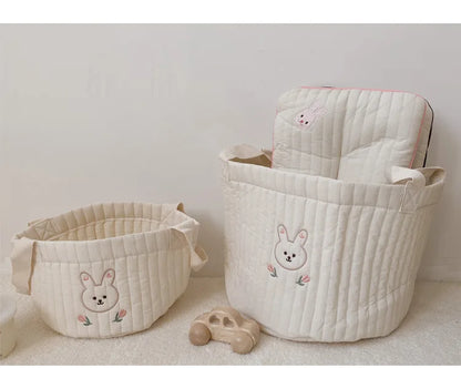 New Diaper Bag Nappy Caddy Baby Items Toy Storage Bag for Newborn Crib Organizer Bedding Cotton Embroidery Mommy Bag Bebe