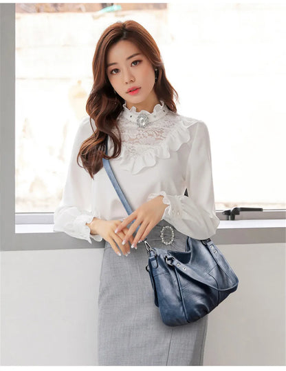 Quality Women's Leather Top Handle Bags Female Shoulder Sac Tote Shopper Bag Bolsa Feminina Luxury Designer Handbags for Woman