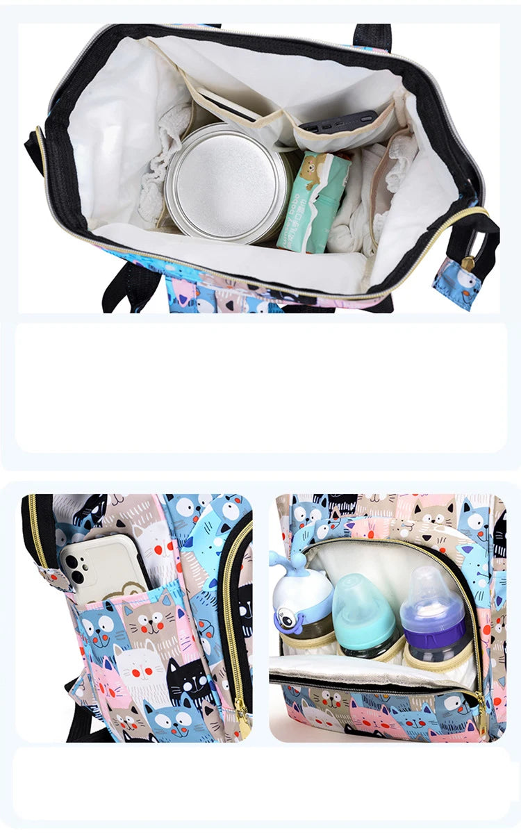 Diaper Bag Backpack Maternity Bag For Baby Fashion Large Capacity Printed Mommy Bag Multifunction Diaper Bags For Mom