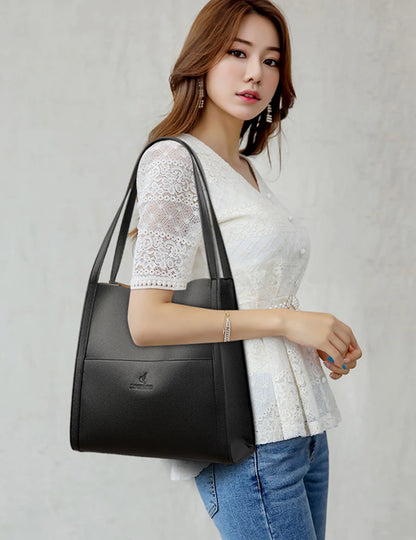 2023 Trend Women Simple Bag Female Luxury Shoulder Bags Lady New Soft Leather Designer Tote Bucket Branded Large Handbag Purses