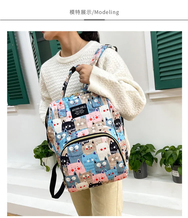 Diaper Bag Backpack Maternity Bag For Baby Fashion Large Capacity Printed Mommy Bag Multifunction Diaper Bags For Mom