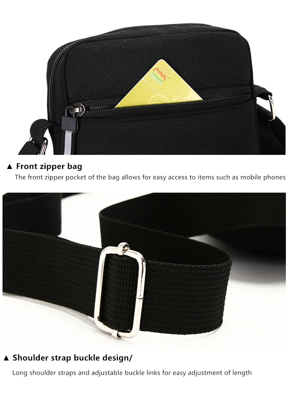 JEEP BULUO Men's Bags Crossbody Bag Messenger Waterproof Purse Nylon Zipper Shoulder Bag For Male Versatile Style