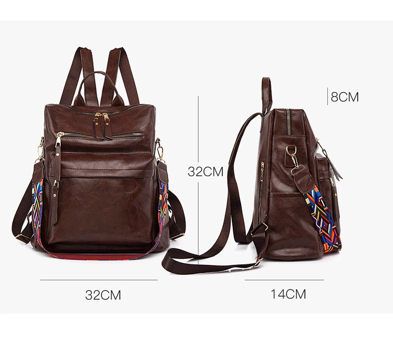 2023 New Women Backpack High Quality Leather Backpack Multifunction Shoulder Bags School Bags for Teenager Girls Bagpack Mochila