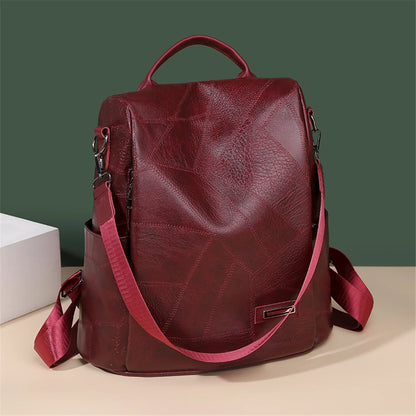 2023New High Quality Leather Ladies Backpack Luxury Designer Women Shoulder Bag Girls School Bag Solid Color Anti Theft Backpack