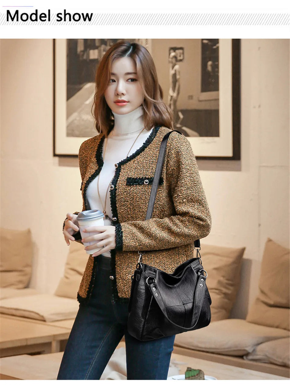 Quality Women's Leather Top Handle Bags Female Shoulder Sac Tote Shopper Bag Bolsa Feminina Luxury Designer Handbags for Woman