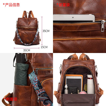 3-in-1 Women Backpacks Vintage Female Shoulder Bags Soft Leather Back Pack Ladies Travel BagPack Luxury Bag For Girls Mochila