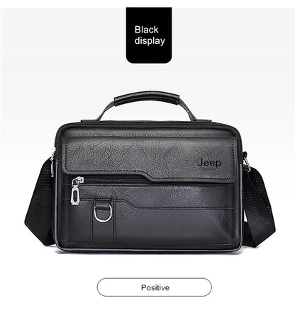 JEEP BULUO Multi-function Business Handbags Men New Man's Shoulder Bags Large Capacity Leather Messenger Bag Crossbody Big Brand