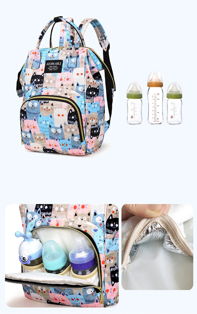 Diaper Bag Backpack Maternity Bag For Baby Fashion Large Capacity Printed Mommy Bag Multifunction Diaper Bags For Mom