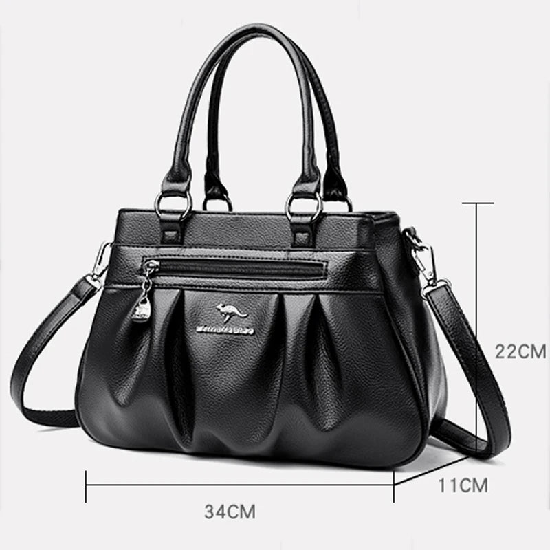 Luxury Handbags Women Bags Designer 3 Layers Leather Hand Bags Big Capacity Tote Bag for Women Vintage Top-handle Shoulder Bags