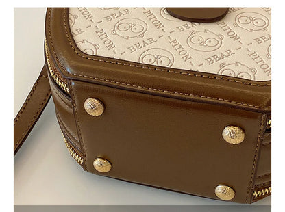 2024 New Single Shoulder Bag Fashion Round Cake Bag Small Round Bag Small Crossbody Bag Handheld Women's Bag