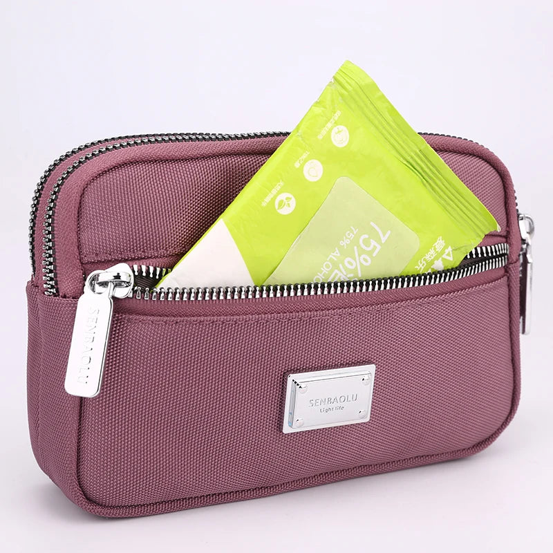 2023 New Fashion Handheld Bag Korean Version Leisure Mom's Bag Nylon Multi Layered Small Square Bag