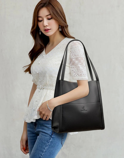 2023 Trend Women Simple Bag Female Luxury Shoulder Bags Lady New Soft Leather Designer Tote Bucket Branded Large Handbag Purses