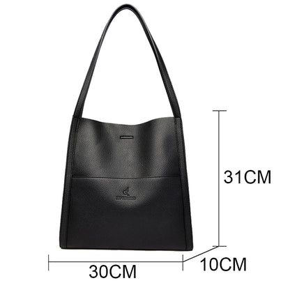 2023 Trend Women Simple Bag Female Luxury Shoulder Bags Lady New Soft Leather Designer Tote Bucket Branded Large Handbag Purses