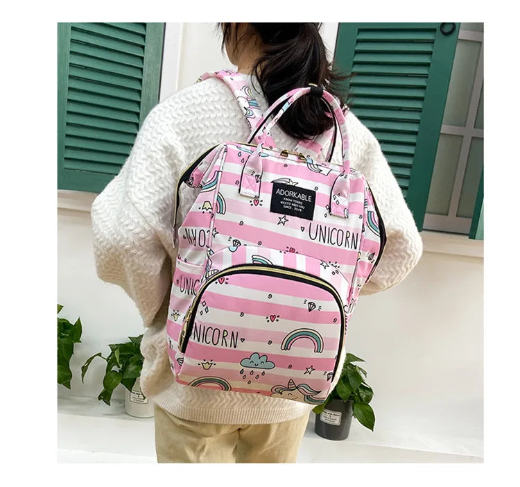 Diaper Bag Backpack Maternity Bag For Baby Fashion Large Capacity Printed Mommy Bag Multifunction Diaper Bags For Mom