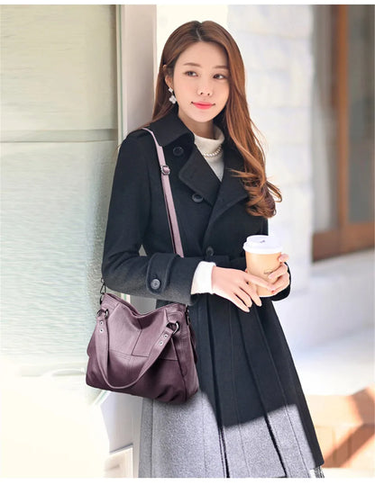 Quality Women's Leather Top Handle Bags Female Shoulder Sac Tote Shopper Bag Bolsa Feminina Luxury Designer Handbags for Woman