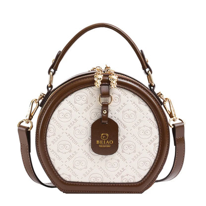 2024 New Single Shoulder Bag Fashion Round Cake Bag Small Round Bag Small Crossbody Bag Handheld Women's Bag