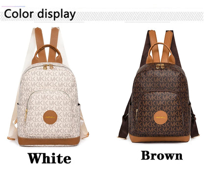 New Famous Women's Retro Print Design Backpack Large Capacity Anti Theft Anti Splash Backpack Premium High Quality PU School Bag